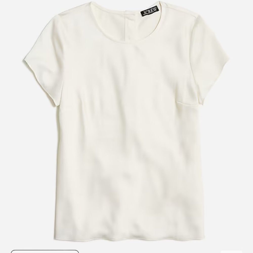 J.Crew Short-sleeve button-back top in everyday crepe